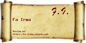 Fa Irma névjegykártya