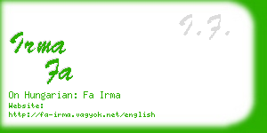 irma fa business card